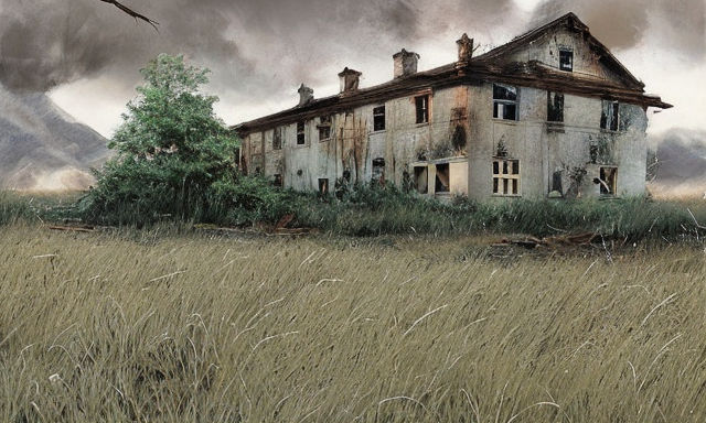 Een vrije impressie van de restanten van het kindertehuis uit de thriller Stille schreeuw van Angela Marsons.